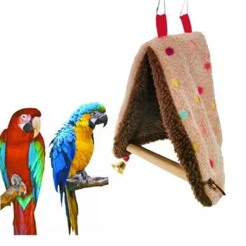 Windproof Warm Triangle for Cockatiel Canary Parakeet Bed Parrot Hammock Bird Cage Perch Bird Nest серый