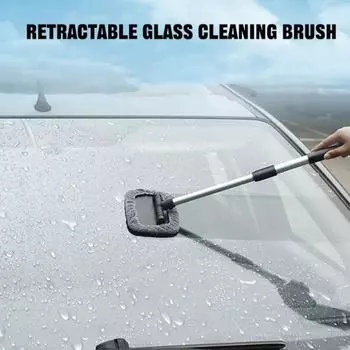 Windshield Cleaning Tool 180° Rotate Auto Glass Brush Dust Car Removal Long Interior Kit Accessories Handle B1Y1