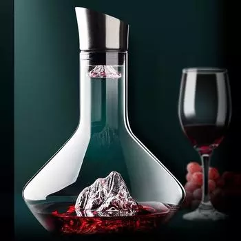 Wine Decanter 1.5L Decanter Wine Creative Transparent Lead-Free Crystal Barware Decanters Icebe X9U6 transparent-1set