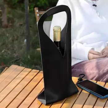 Wine Gift Bag, Reusable Leather Wine Tote Carrier, Double Layer Champagne Beer Gift Bags Carrier, For Birthday Bridal Showers