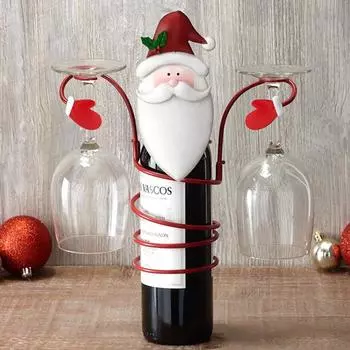 Wine Glass Holder Winter Snowman Christmas Dwarf Santa Festival Winebottle Decoration Wine Glass Bracket 3 Types Optional Racks