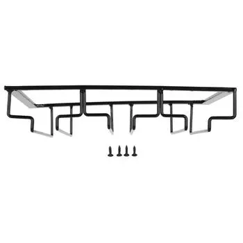Wine Glass Rack Under Cabinet Stemware Holder Storage Hanger Metal Organizer for Bar Kitchen3 Slot