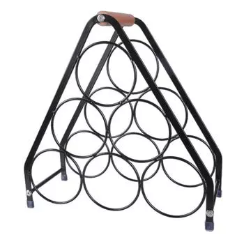 Wine Rack Bottle Display Shelf with Elegant Handle and Antislip Bottom Cabinet Organizers for Kitchen or Cabinets чёрный