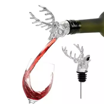 Wine Stopper Stainless Steel Bottle Cap Cover Funny Bottle Plug Wine Extractor Wine Pourer Deer Stag Head