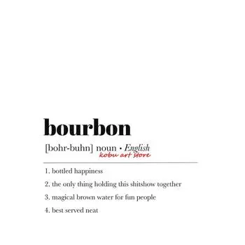 Wine Whiskey Tequila Beer Bourbon Definition Poster Simple Modern Canvas Painting Print Wall Picture for Kitchen Bar Cart Decor 21cm30cm NoFrame