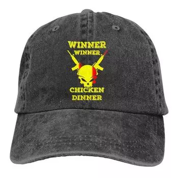 Winner Winner Chicken Dinner Baseball Cap Men Battlegrounds PUGE Shooting Sandbox Caps colors Women Summer Snapback Caps Adjustable серый