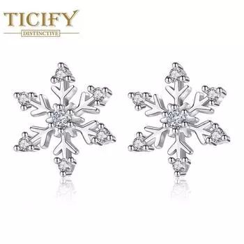 Winshi Снежные серьги Женские украшения для ушей Темперамент Сладкие иглы для ушей белый