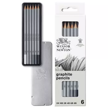 Winsor Newton Windsor Newton Pencil Studio Collection Набор из 6 графитовых карандашей для художников 490006 & &