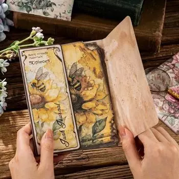 винтажные материалы, бумага, серия «Потерянный сад», сделай сам, скрапбукинг, деко, мусорный журнал, планировщик, коллаж, фотоальбом, крафт-бумага красный