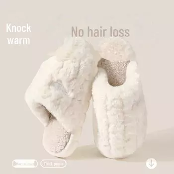 Winter 2023 Women s Plush Cotton Slippers: Cozy Velvet-Lined, Thick-Soled Comfort for Indoors 40-41 fits 39-40