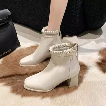 Winter 2024 Female Short Shoes Chunky Fashion Platform Trend Women s Ankle Boots On Offer Spring Footwear Boot Hot Sale Booties 35
