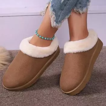 Winter 2024 New Women s Thick Sole Sheepskin Wool Anti Slip Snow Boots Fashion Women s Mini Warm Thickened Women s Boots 36 чёрный