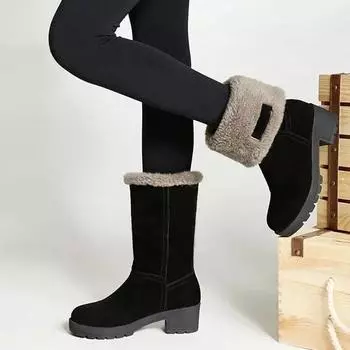 Winter 2024 Plus Warm High Heels Elegant Heeled Ladies Shoes Work Novelty Sale Large Size on Offer Y2k New In Women s Snow Boots 35