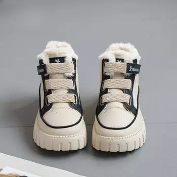 Winter 2024 Plus Warm Woman Shoes High Platform Snow Boots for Women No Slipery Waterproof Non Slip Designer Luxury Footwear Pu 35
