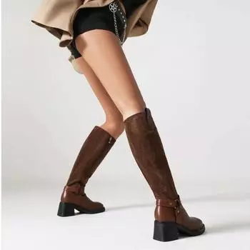 Winter 2025 new women s British style platform temperament boots trendy cool knight boots boots boots 35 чёрный