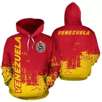 Winter 3D Venezuela National Flag Emblem Printing Hoodies For Men Kid Fashion Streetwear Hooded Sweatshirts Vintage Pullover Top S