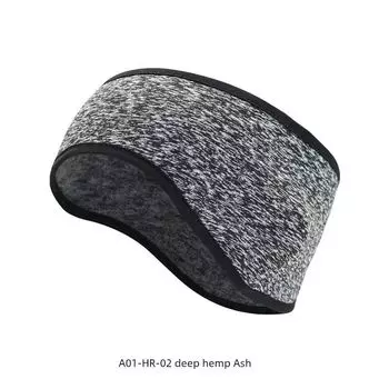 Winter Amazon Outdoor Fleece Ear Protection Hair Band Sports Running Cycling Warm-Keeping and Cold-Proof Headband Head Guard Headband A01-HR-02 deep hemp Ash All yards