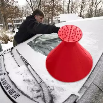 Winter Auto Car Magic Window Windshield Ice Scraper Shaped Convenient and practical Funnel Snow Remover Deicer Cone Tool Scrapin зелёный