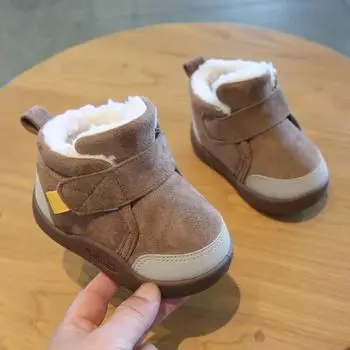 Winter Baby Shoes Boys Girls Warm Plush Toddler Snow Boots 0-5 Years Kids Fashion Anti-slip Sneakers Children Shoes 20 (inside 15cm)