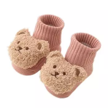 Winter Baby Socks Floor Shoes Socks Bear Decor Thickened Warm Socks for Warmth Learn to Walking Shoes