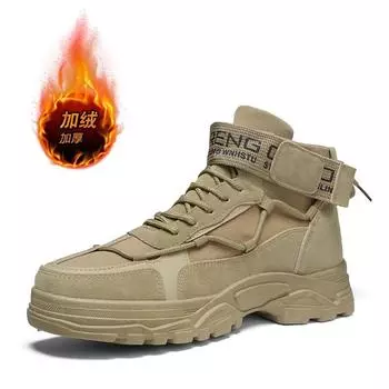 Winter Boots for Men Loafers Ankle Boots Male Sneakers Casual Sneaker Safety Shoes Canvas Sports and Leisure Fashion Platform 39 чёрный