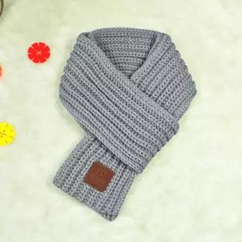 Winter Boys Girls Baby Kid Solid Scarf Warm Knitted Scarves