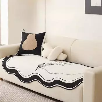 Winter British Retro Style Sofa Cushion Light Luxury High-Grade Sofa Towel Cover Cloth Non-Slip Sofa Cushion 90*90cm