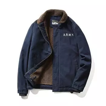 Winter Casual Men s Fleece Thickened Lapel Large Size Padded Jacket M