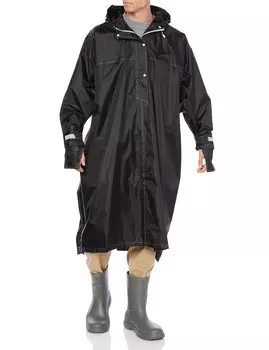 Winter Cherry Rain High Poncho with Glove Size F Poncho, Unisex, Covers, Black, чёрный