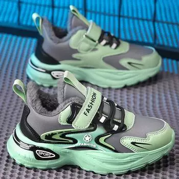 Winter Children Casual Shoes 2025 with Cushioning Warmth Thick Sole Sneakers Fashion Lightweight Anti Slip Kids Running Shoes 28