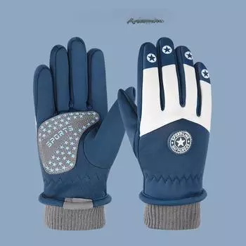 Winter Children s Gloves Plus Velvet Thickened Windproof Cold and Anti Slip Student Outdoor Cycling Cycling and Skiing Warm Gloves .
