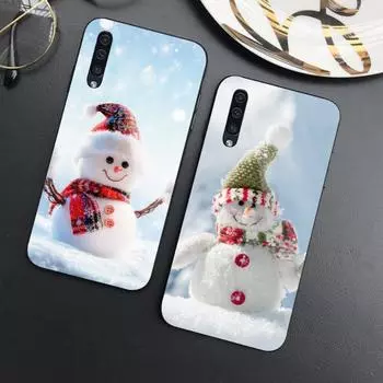 Winter Christmas Snow Phone Case For Samung A32 A51 A52 NOTE 10 20 S10 S20 S21 S22 Pro Ultra Black PC Glass Phone Cover Samsung S22