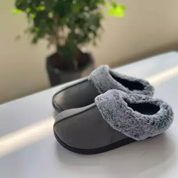 Winter classic wool neckline slippers cotton shoes piled and thickened comfortable outdoor indoor cotton slippers бордовый