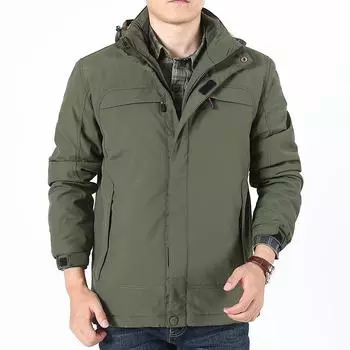 Зимняя одежда из бархата с хлопковой подкладкой, мужское среднее и длинное свободное пальто для мужчин среднего возраста, утолщенная водонепроницаемая мужская одежда с хлопковой подкладкой M