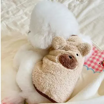 Winter Clothing Velvet Warm Pet Autumn and Winter Clothes Dog Cat XS абрикосовый