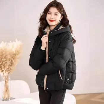 Winter Cotton-padded Jacket Women s Fashion Stand-up Collar Small Cotton-padded Jacket Slim Slimming Down Cotton-padded Jacket XXL