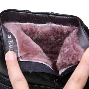 Winter cotton shoes men s first layer cowhide thickened fur integrated leather shoes men s middle-aged and elderly casual velvet warm leather boots 38