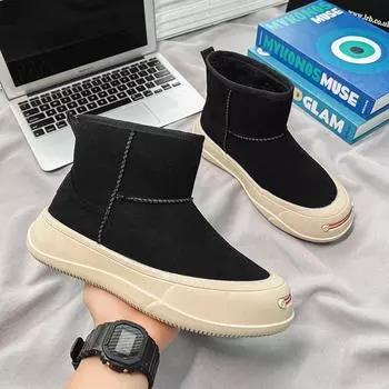 Winter cotton shoes men s high-top velvet thickened warm snow boots non-slip and wear-resistant outdoor large-size Northeast large cotton boots 39