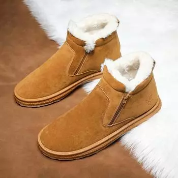 Winter cotton shoes men s high-top velvet thickened warm snow boots non-slip and wear-resistant outdoor large-size Northeast large cotton boots 39