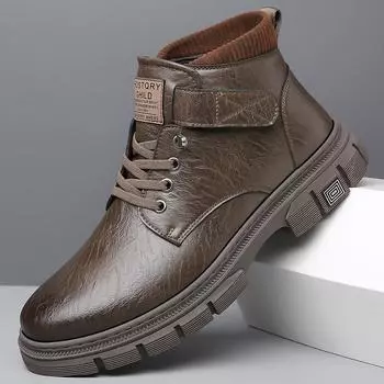 Winter cotton shoes trend versatile velvet warm men s casual shoes outdoor hiking tooling boots Martin boots cotton boots men 38