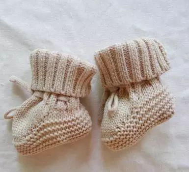 Winter Cute Infant Baby Neutral Booties 100% Cotton Knit Warm Baby Socks Unisex Toddler Baby Shoes Shower Gift S (0-6m)