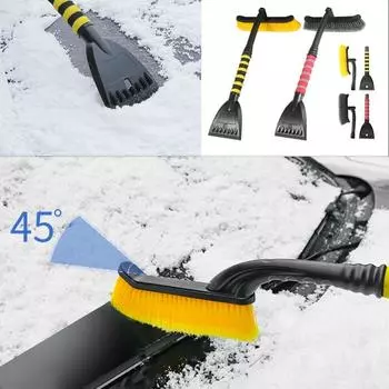 Winter Detachable Car Snow Sweeping Shovel Extendable Snow Brush EVA Foam Handle Auto Cleaning Ice Scraper Remover 2-in-1 Tools