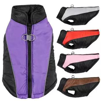 Зимняя одежда для собак, светоотражающая водонепроницаемая куртка для домашних животных, жилет для маленьких и средних собак, кошек, чихуахуа, пальто с D-образным кольцом, наряды для мопсов XS