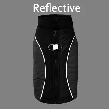 Winter Dog Jacket For Small Medium Dogs Cats Windproof Warm With D-ring Elasticity Puppy Clothes Chihuahua Pet Zipper Costume XS чёрный