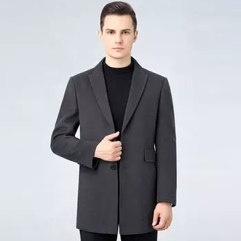 Winter double-sided woolen cashmere coat men s business casual woolen suit middle-aged lapel woolen coat 170