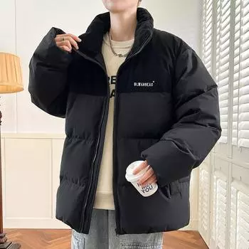 Winter Down Jacket Men s Stand-up Collar Thickened Warm White Duck Down Cotton Jacket Teen Loose Casual Jacket S