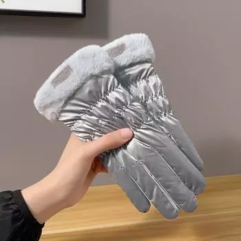 Winter Fashion Autumn Warm Gloves for Women Plus Fleece Thickened Winter Outdoor Riding Sports Windproof Waterproof Touch Screen One size