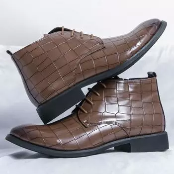 Winter Fashion New Designer Men s Pointed Lace Up Casual Chelsea Shoes Wedding Dress Homecoming Footwear High Top Ankle Boots 38