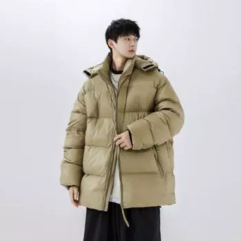 Зимняя мода простая модная куртка с капюшоном мужская повседневная теплая зимняя куртка M