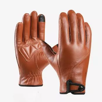 Winter Genuine Leather Cycling Gloves Men s Outdoor Tactics Full Fingers Plus Velvet Warm Protection Anti Slip Touch Screen Motorcycle Riding L